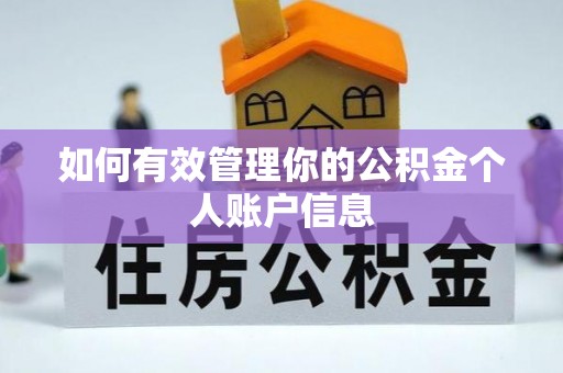 阆中如何有效管理你的公积金个人账户信息
