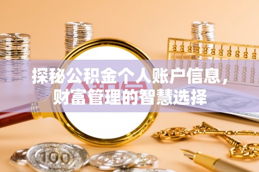 阆中探秘公积金个人账户信息，财富管理的智慧选择
